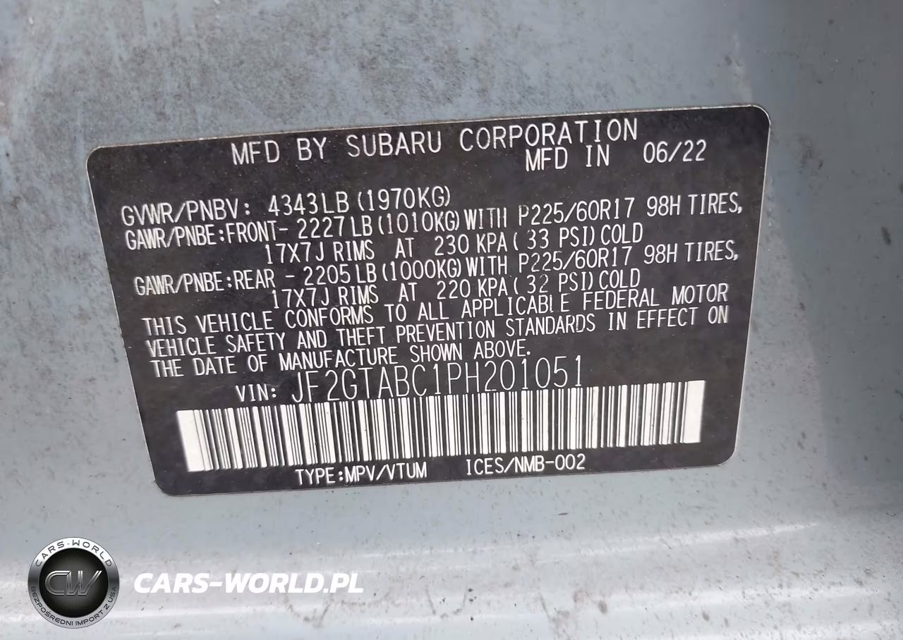 2023 Subaru Crosstrek VIN:JF2GTABC1PH201051 - 9