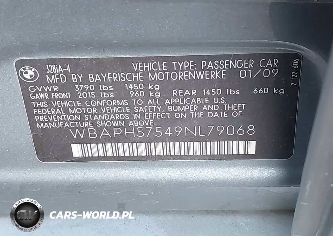 2009 BMW 328I VIN:WBAPH57549NL79068 - 9