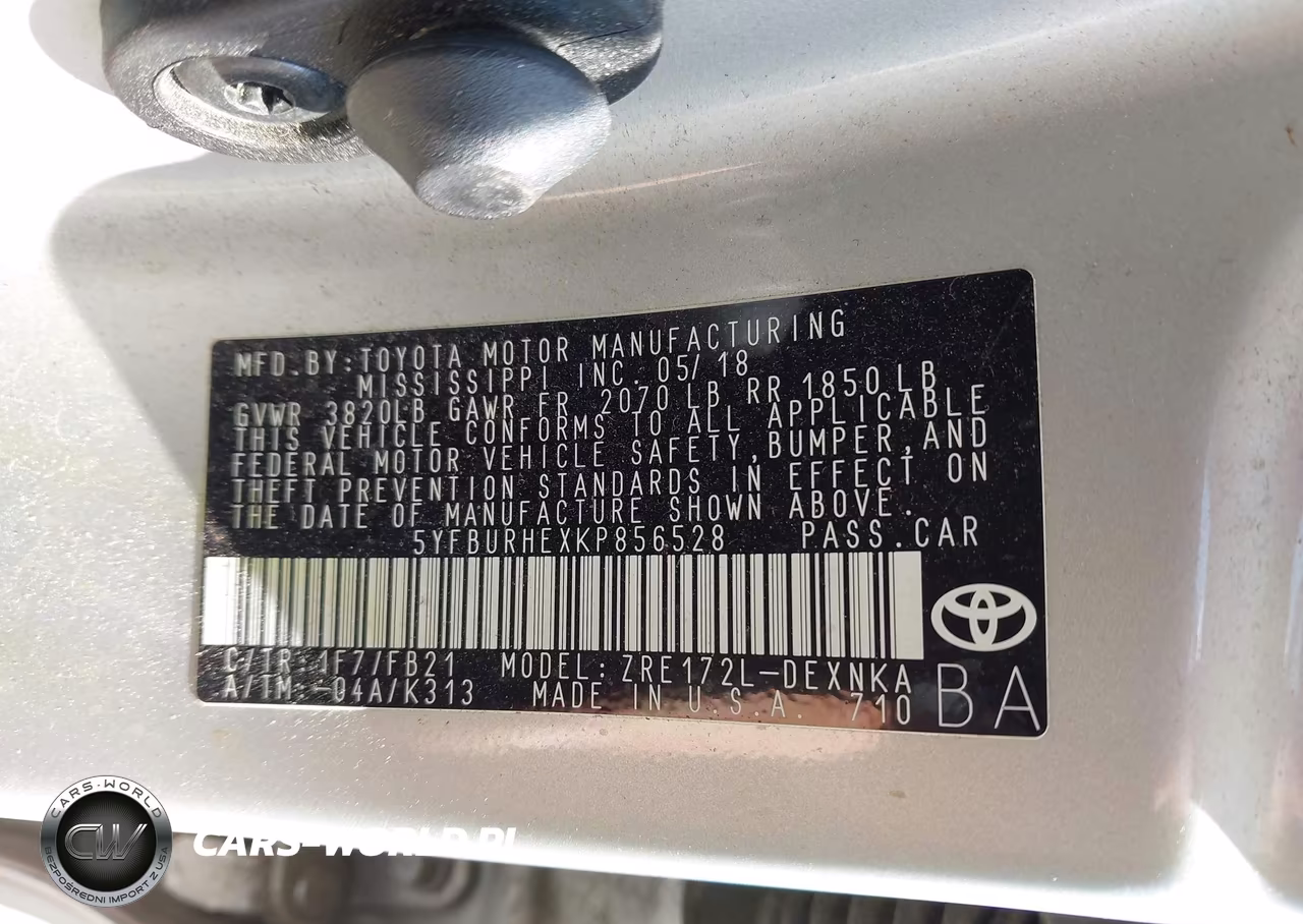 2019 Toyota Corolla Le VIN:5YFBURHEXKP856528 - 9