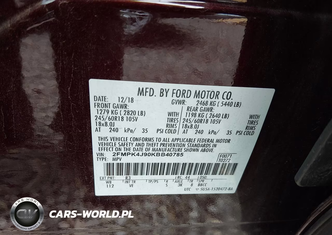 2019 Ford Edge Sel VIN:2FMPK4J90KBB40785 - 9