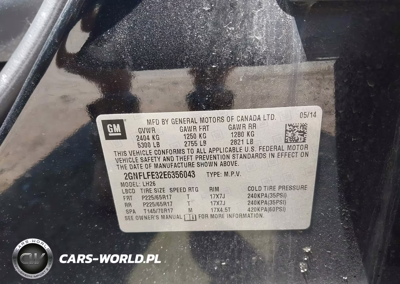 2014 Chevrolet Equinox Lt VIN:2GNFLFE32E6356043 - 9
