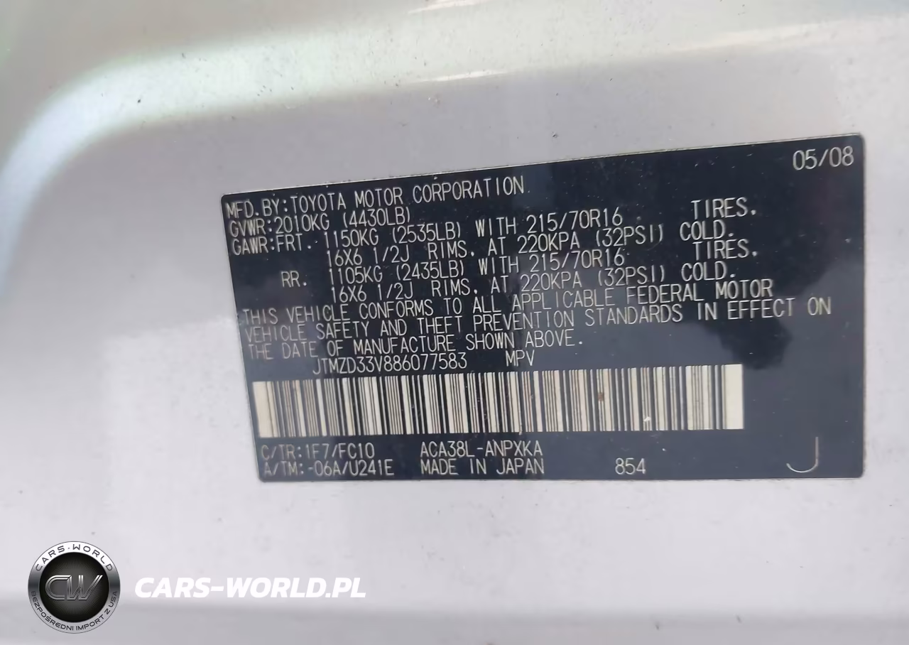 2008 Toyota Rav4 VIN:JTMZD33V886077583 - 9