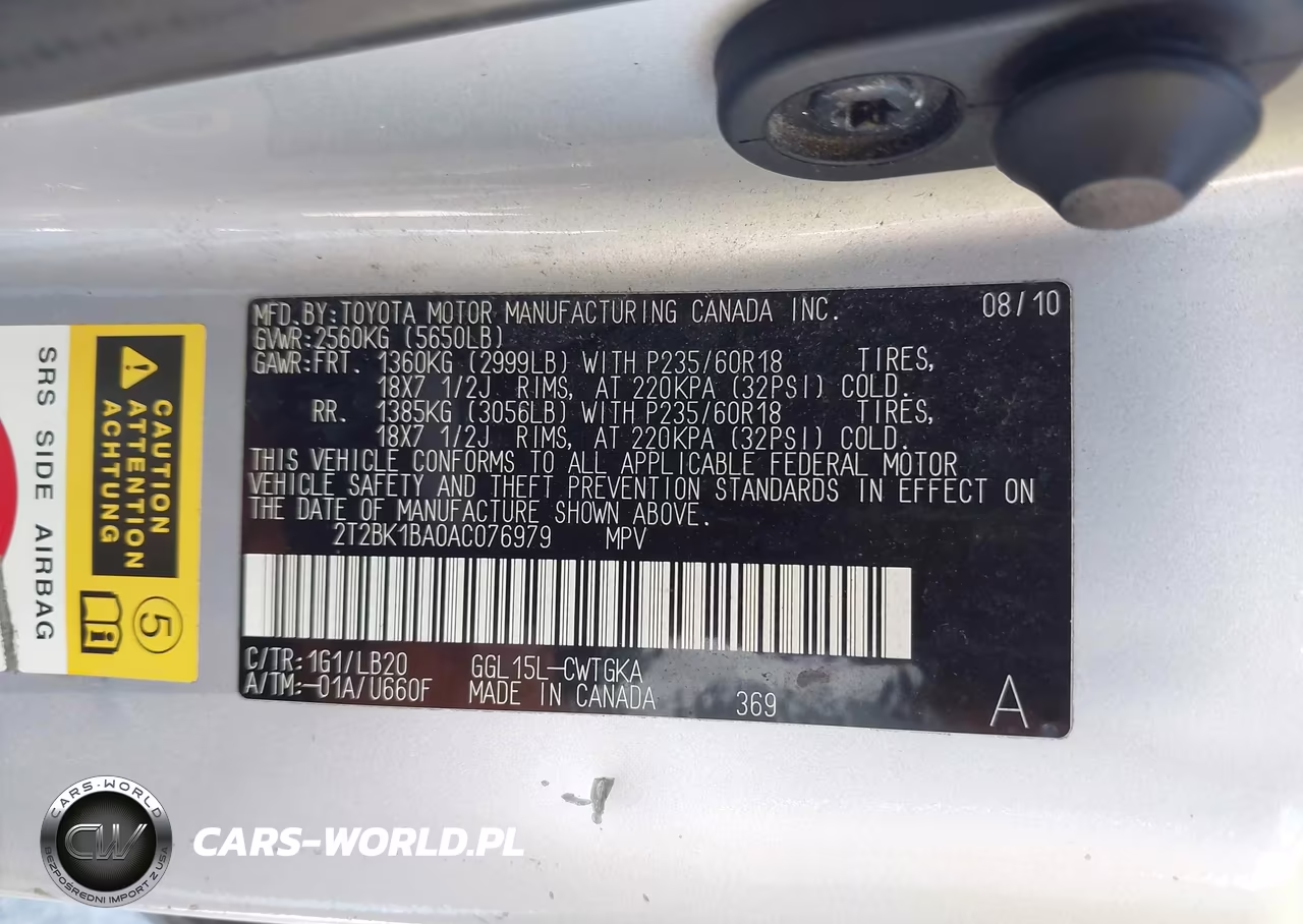 2010 Lexus Rx 350 VIN:2T2BK1BA0AC076979 - 9