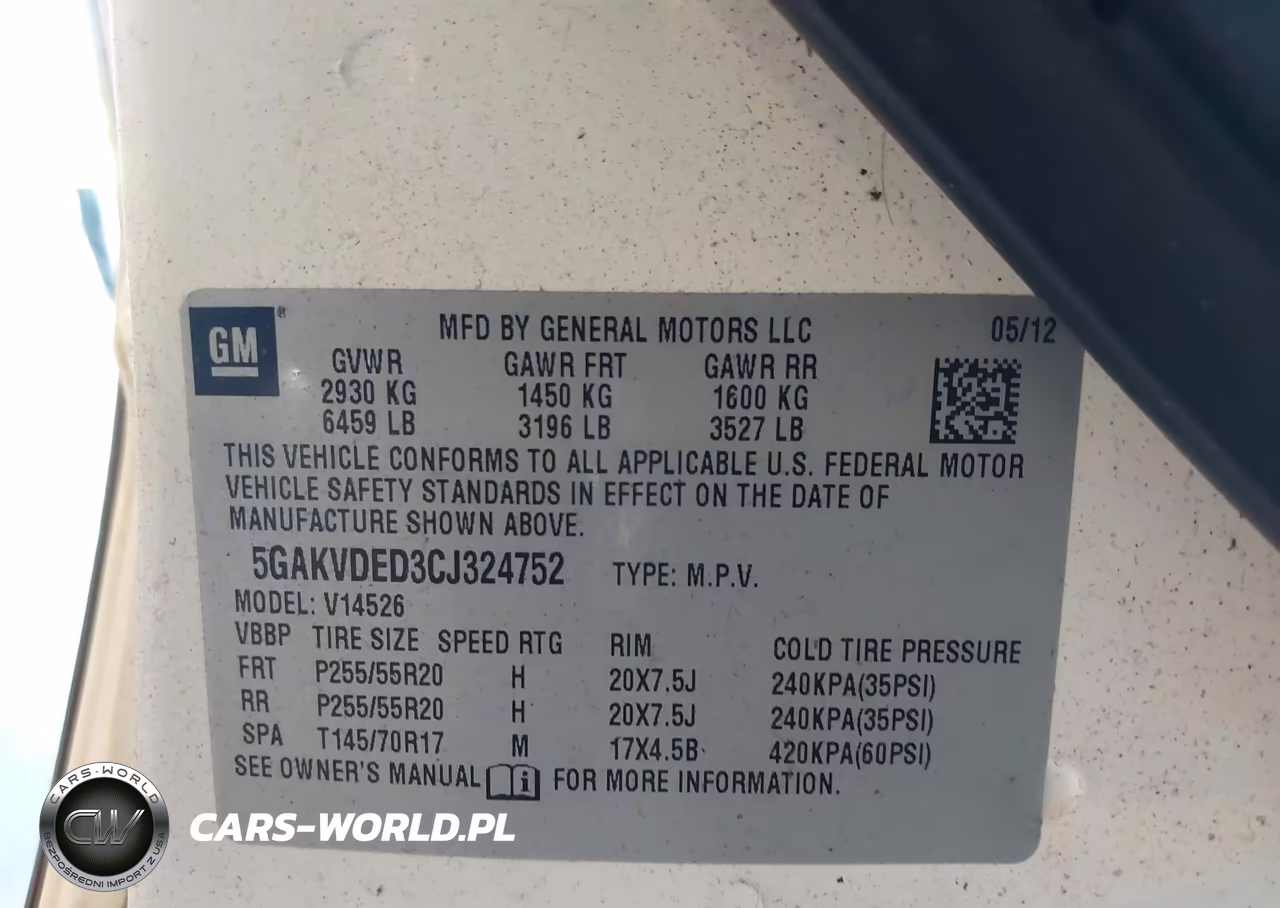 2012 Buick Enclave Premium VIN:5GAKVDED3CJ324752 - 9