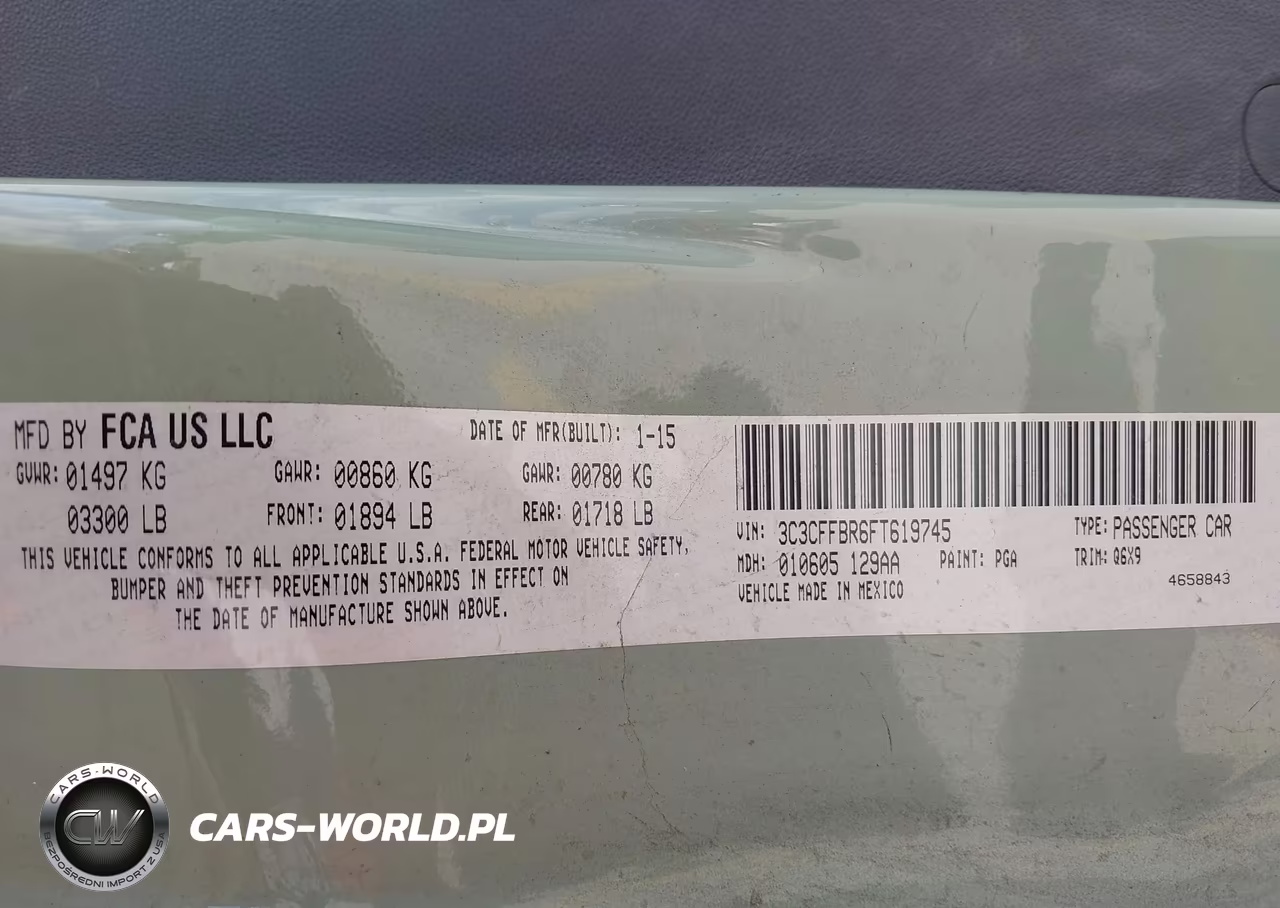 2015 Fiat 500 Sport VIN:3C3CFFBR6FT619745 - 9