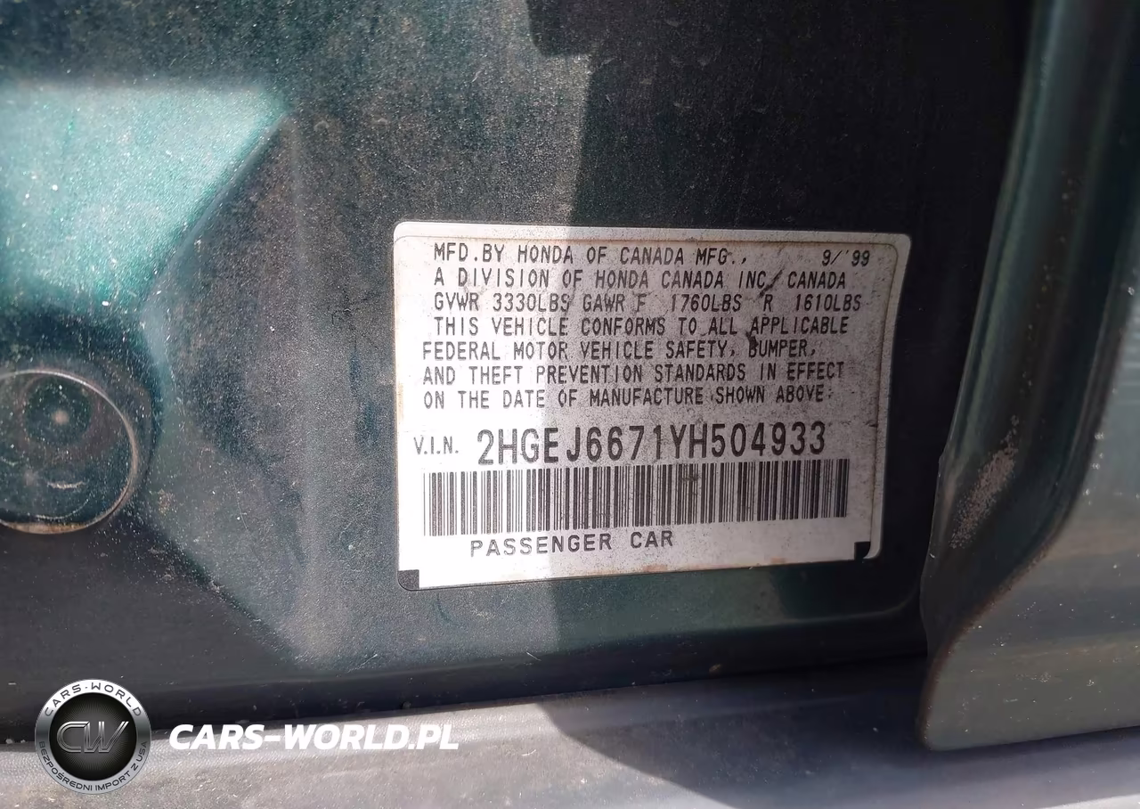 2000 Honda Civic Lx VIN:2HGEJ6671YH504933 - 9