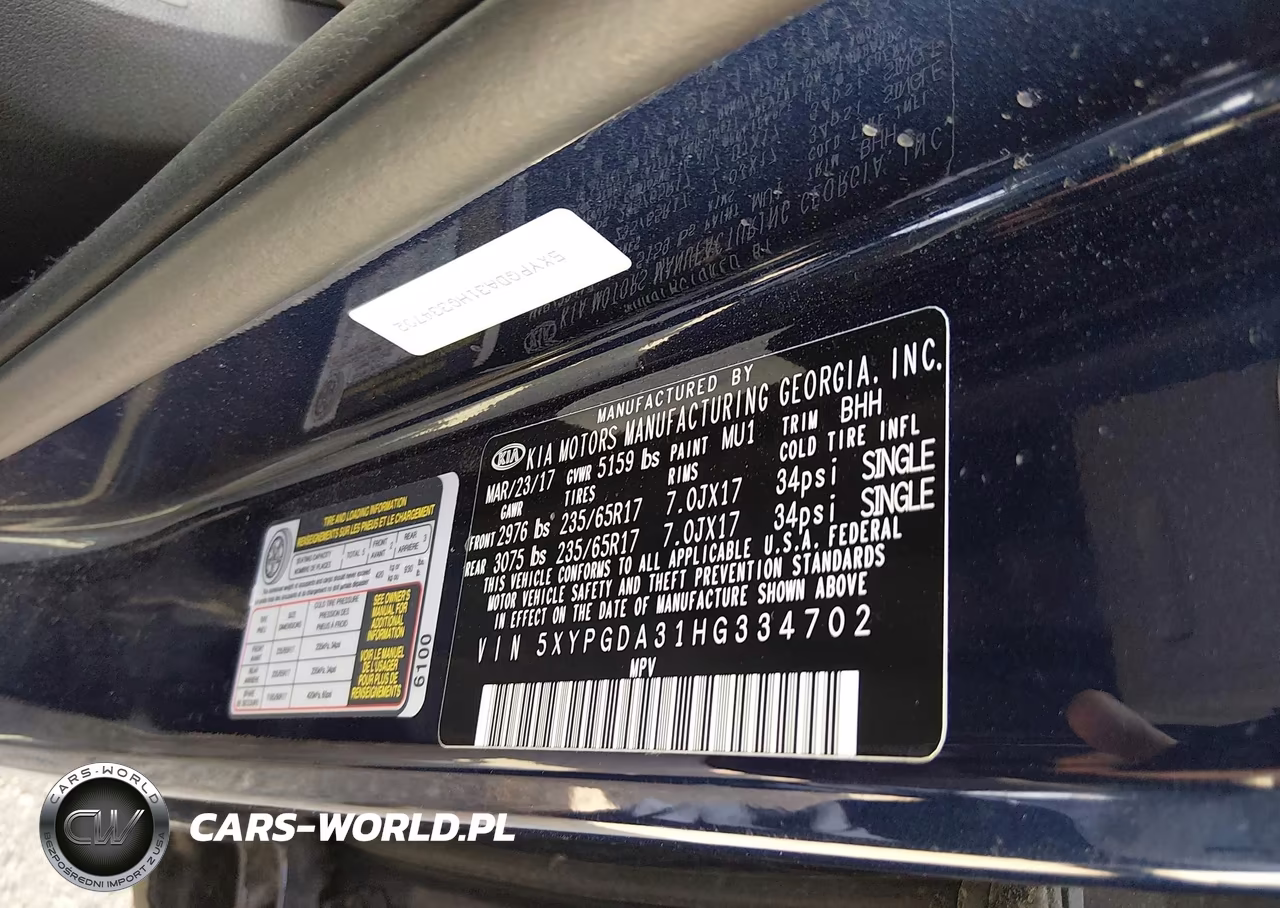 2017 Kia Sorento 2.4L Lx VIN:5XYPGDA31HG334702 - 9