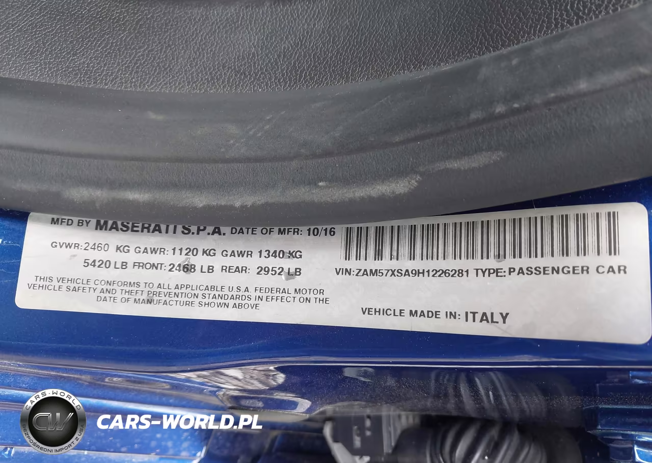 2017 Maserati Ghibli VIN:ZAM57XSA9H1226281 - 9