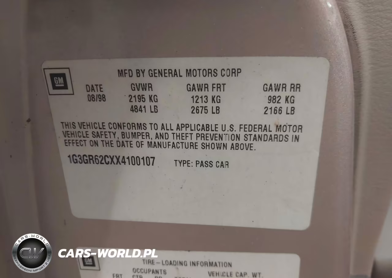 1999 Oldsmobile Aurora VIN:1G3GR62CXX4100107 - 9