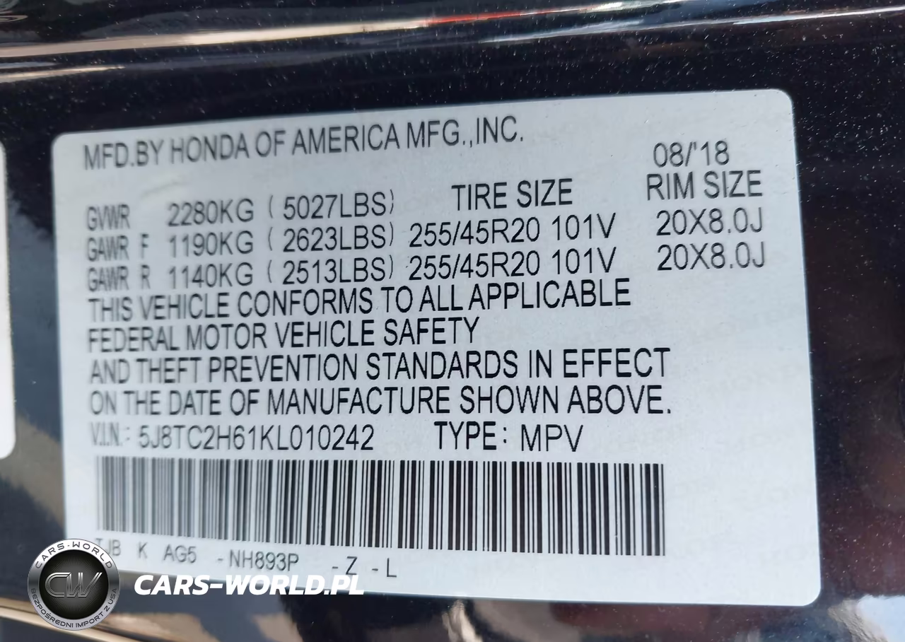 2019 Acura Rdx A-Spec Package VIN:5J8TC2H61KL010242 - 9