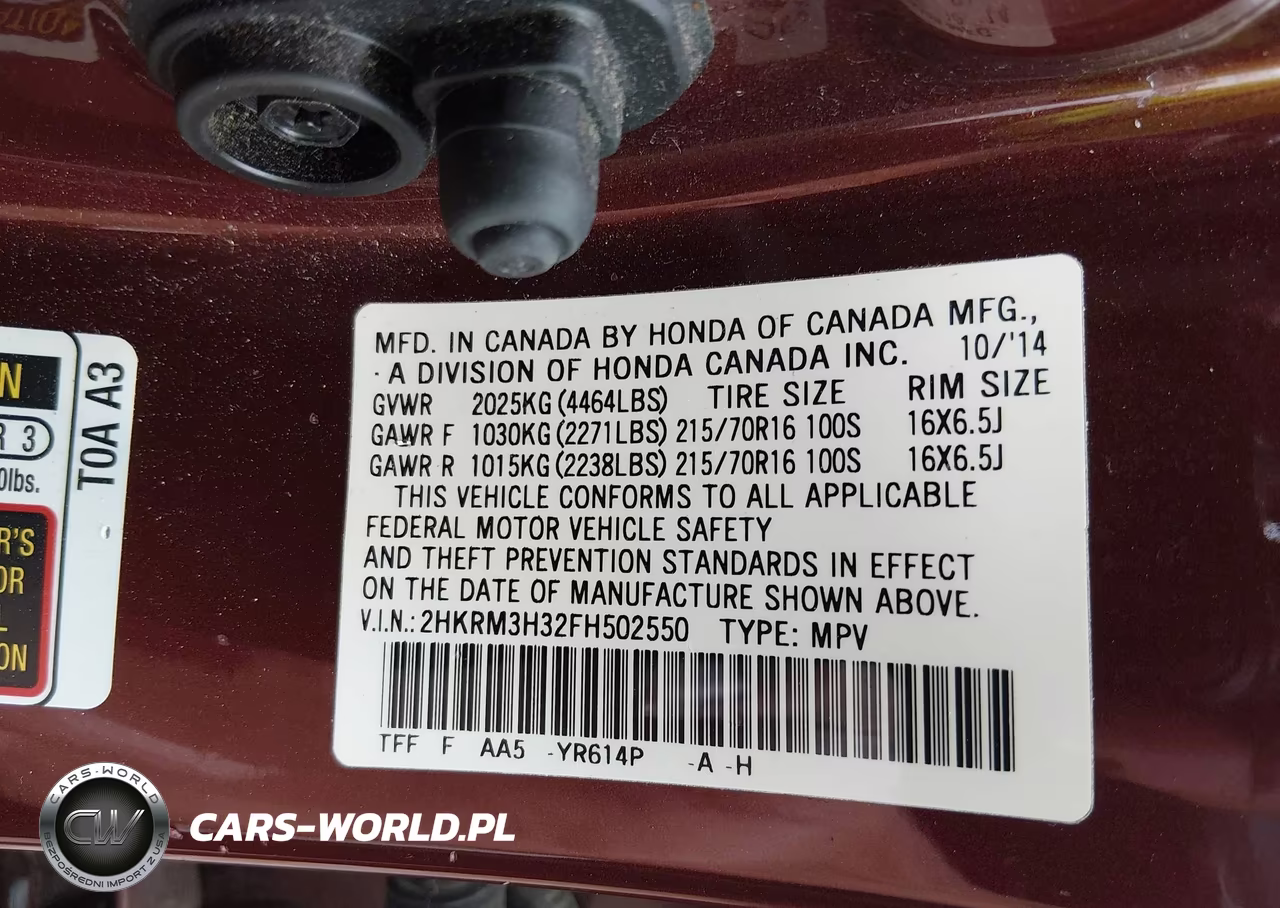2015 Honda Cr-V Lx VIN:2HKRM3H32FH502550 - 9