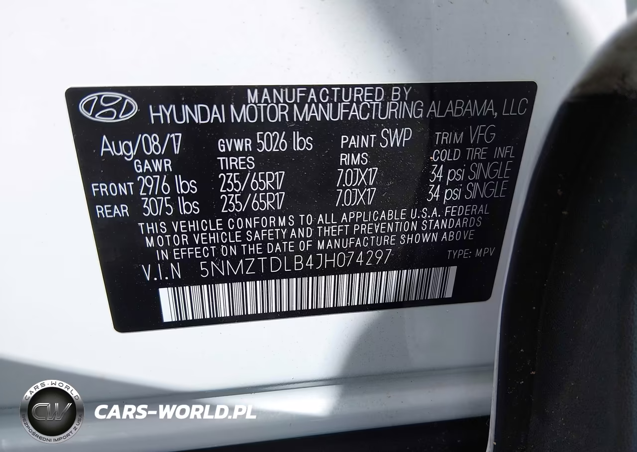 2018 Hyundai Santa Fe Sport 2.4L VIN:5NMZTDLB4JH074297 - 9