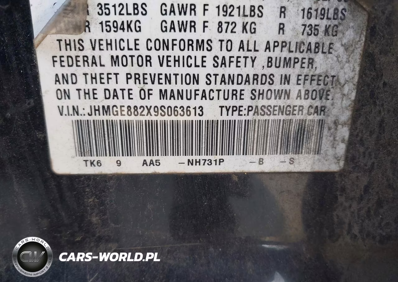 2009 Honda Fit VIN:JHMGE882X9S063613 - 9