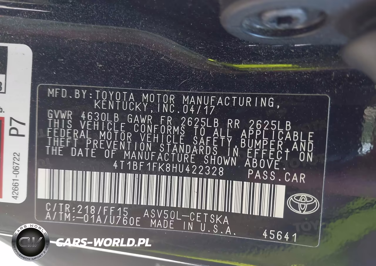 2017 Toyota Camry Se VIN:4T1BF1FK8HU422328 - 9