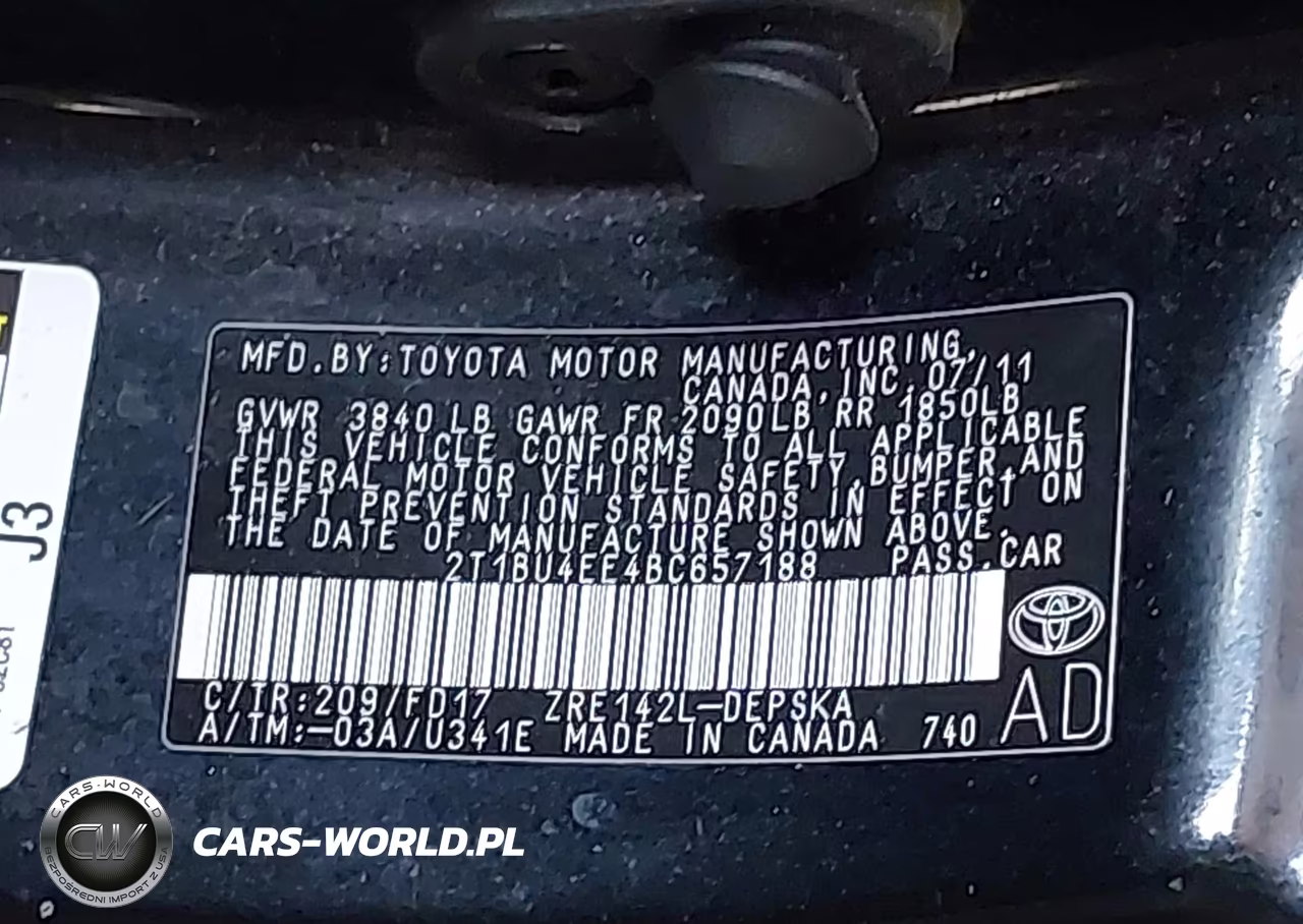2011 Toyota Corolla S VIN:2T1BU4EE4BC657188 - 9