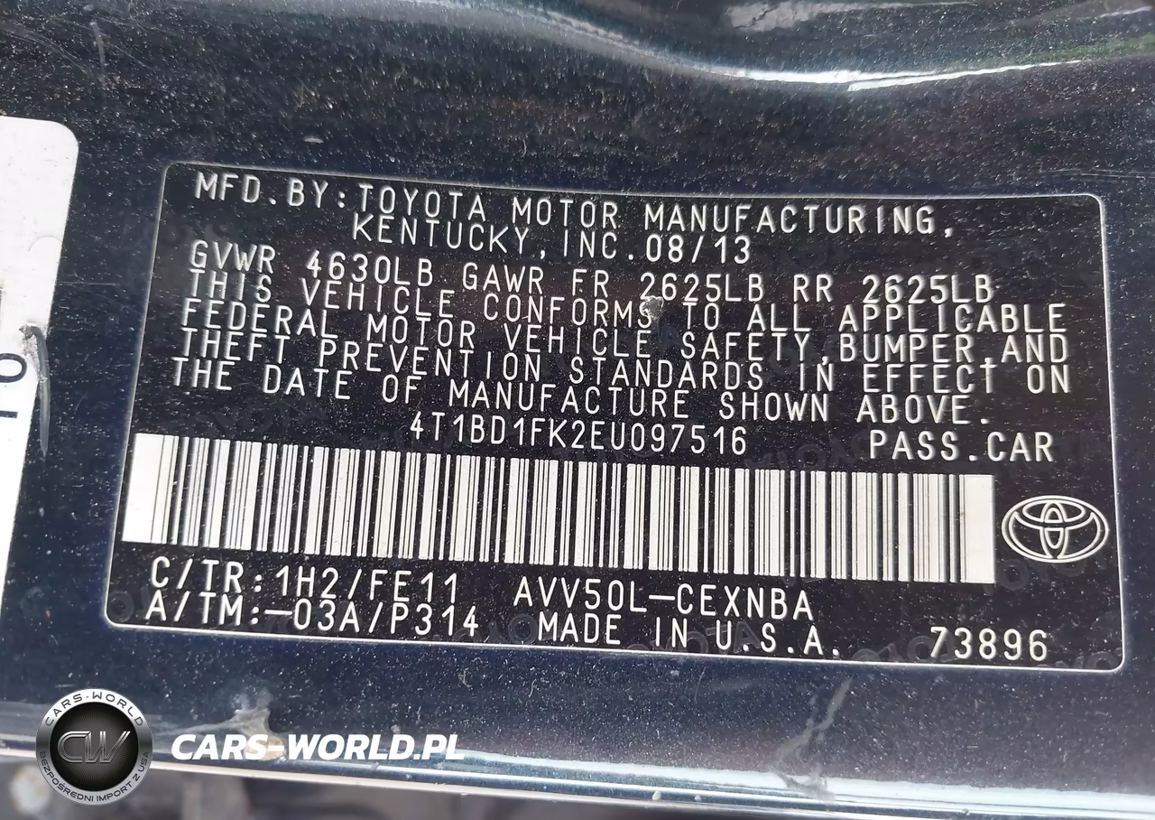2014 Toyota Camry Hybrid Le VIN:4T1BD1FK2EU097516 - 9