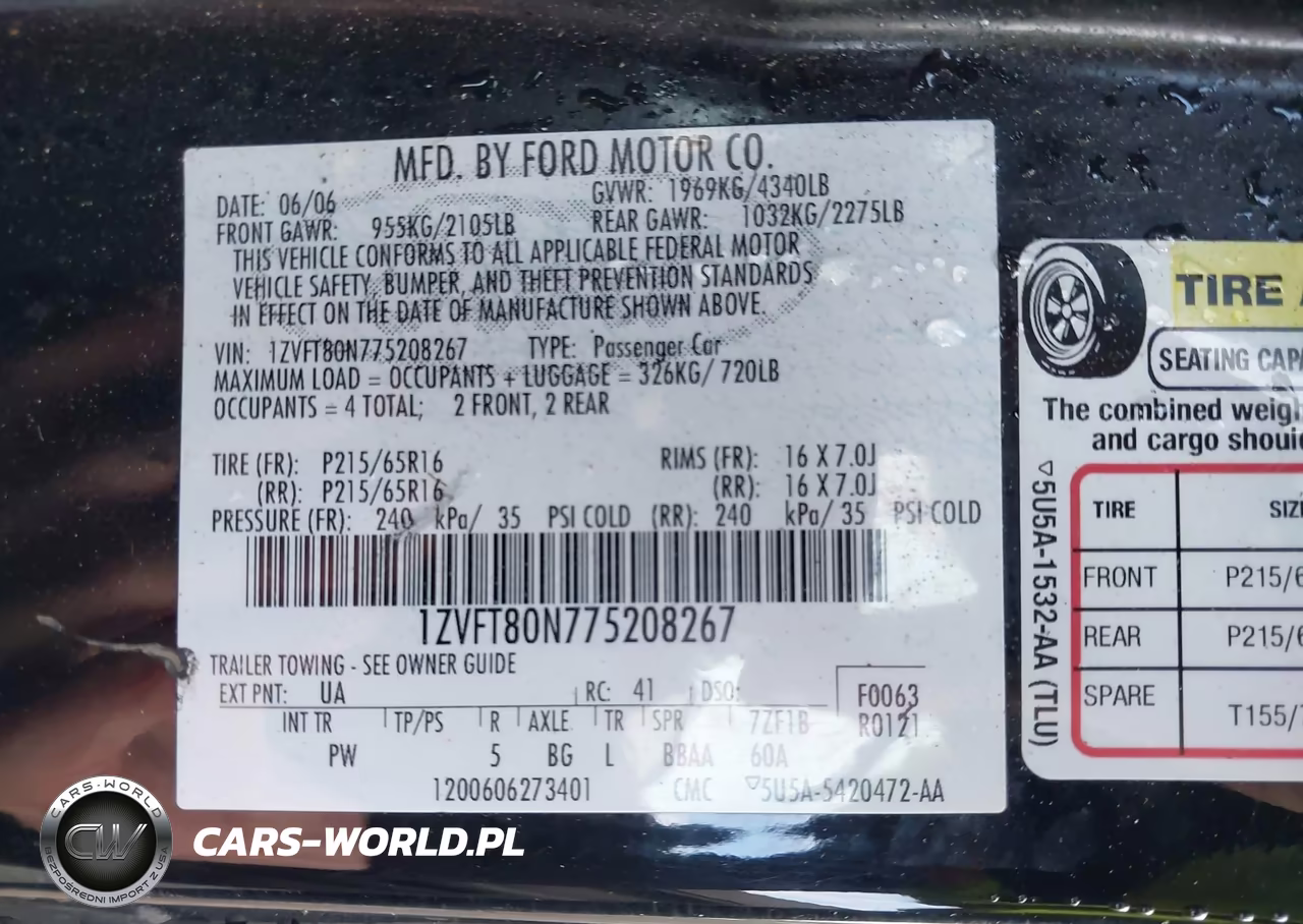 2007 Ford Mustang V6 Deluxe-V6 Premium VIN:1ZVFT80N775208267 - 9
