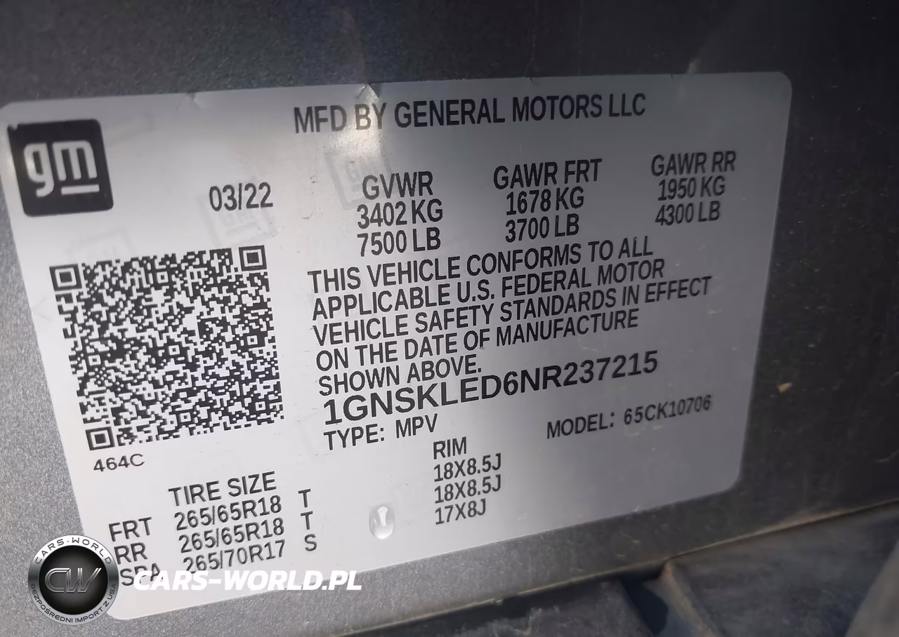 2022 Chevrolet Tahoe 4Wd Commercial Fleet VIN:1GNSKLED6NR237215 - 9