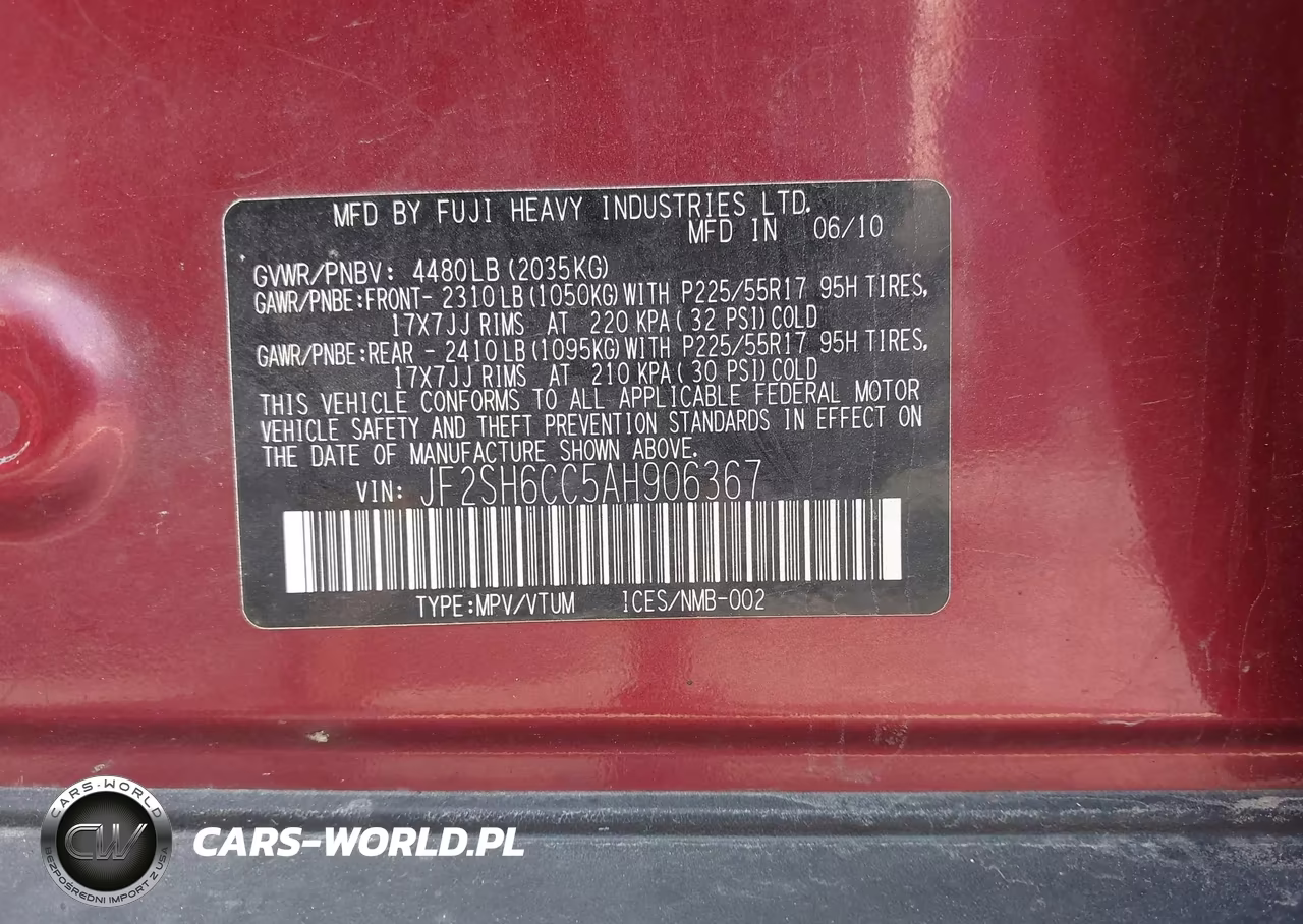 2010 Subaru Forester 2.5X Premium VIN:JF2SH6CC5AH906367 - 9