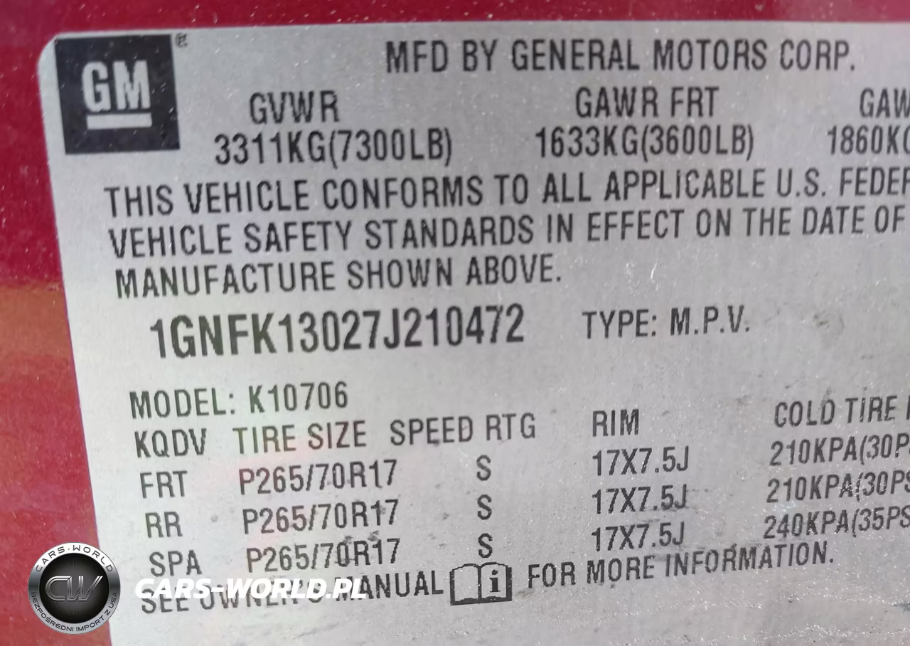 2007 Chevrolet Tahoe Lt VIN:1GNFK13027J210472 - 9