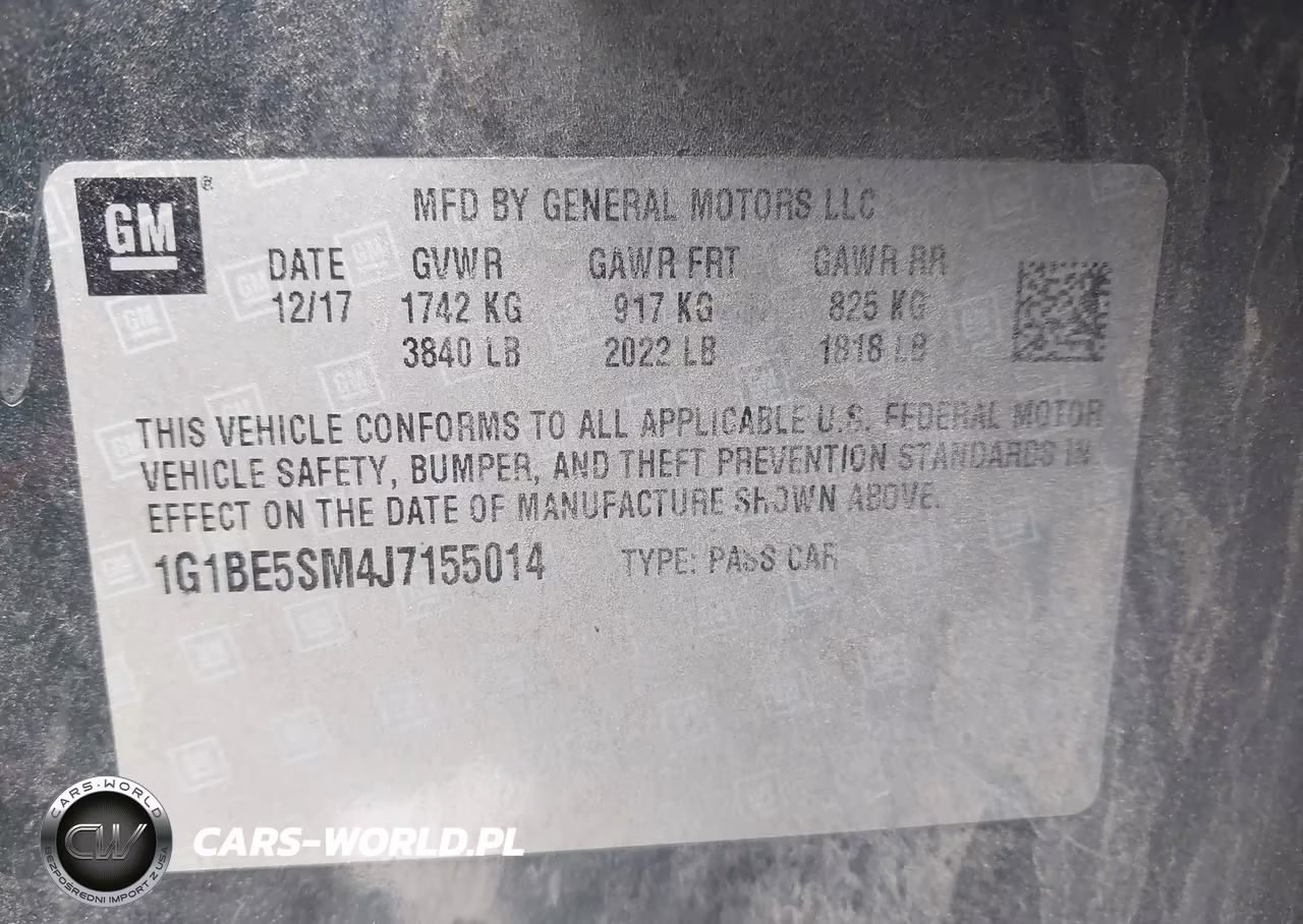2018 Chevrolet Cruze Lt Auto VIN:1G1BE5SM4J7155014 - 9
