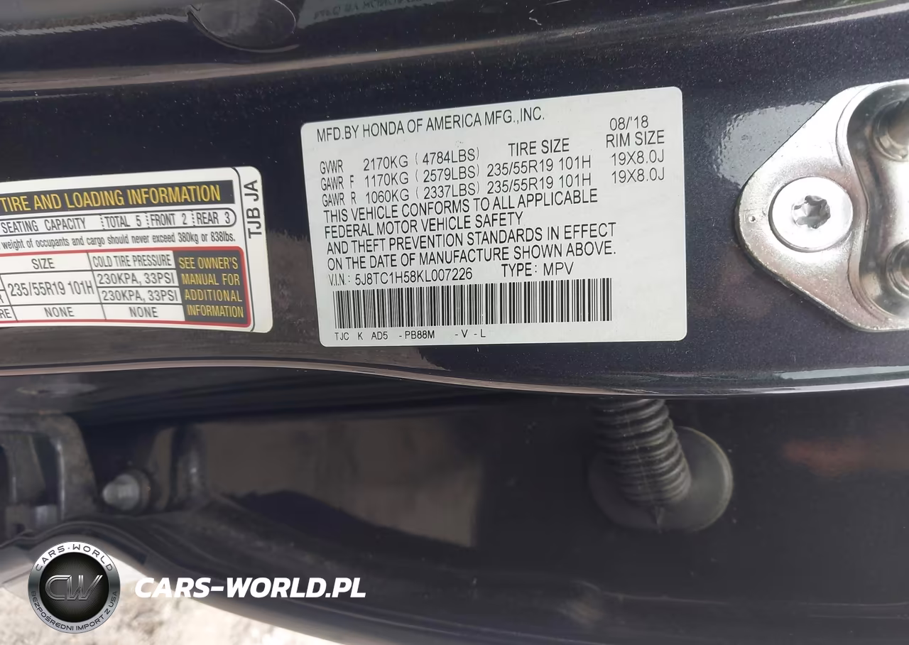 2019 Acura Rdx Technology Package VIN:5J8TC1H58KL007226 - 9
