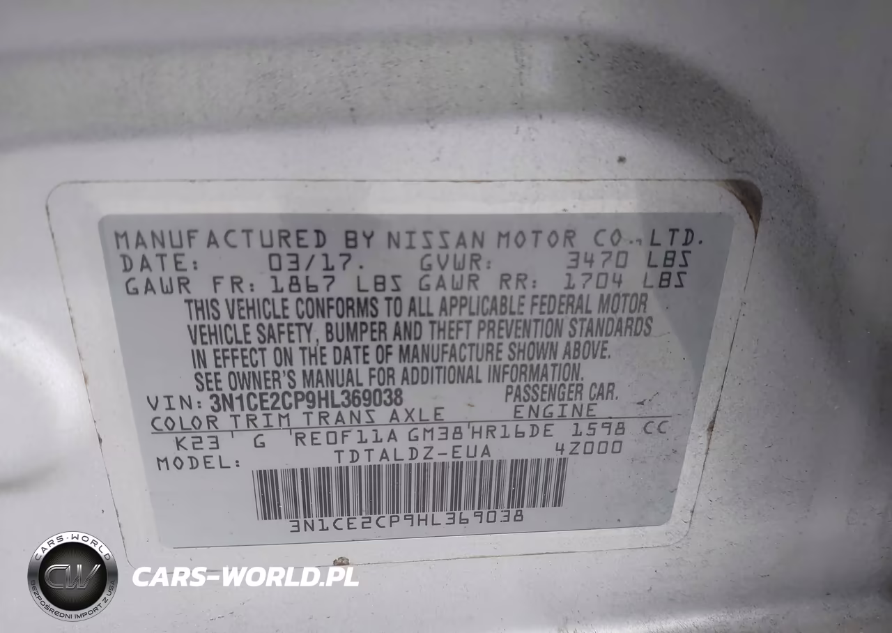 2017 Nissan Versa Note Sv VIN:3N1CE2CP9HL369038 - 9