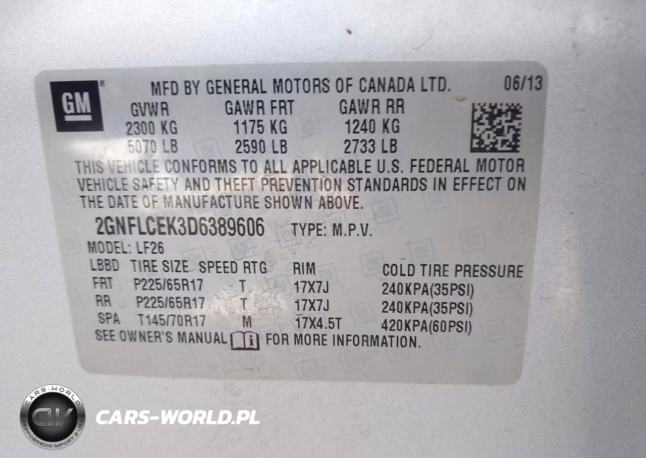 2013 Chevrolet Equinox Ls VIN:2GNFLCEK3D6389606 - 9