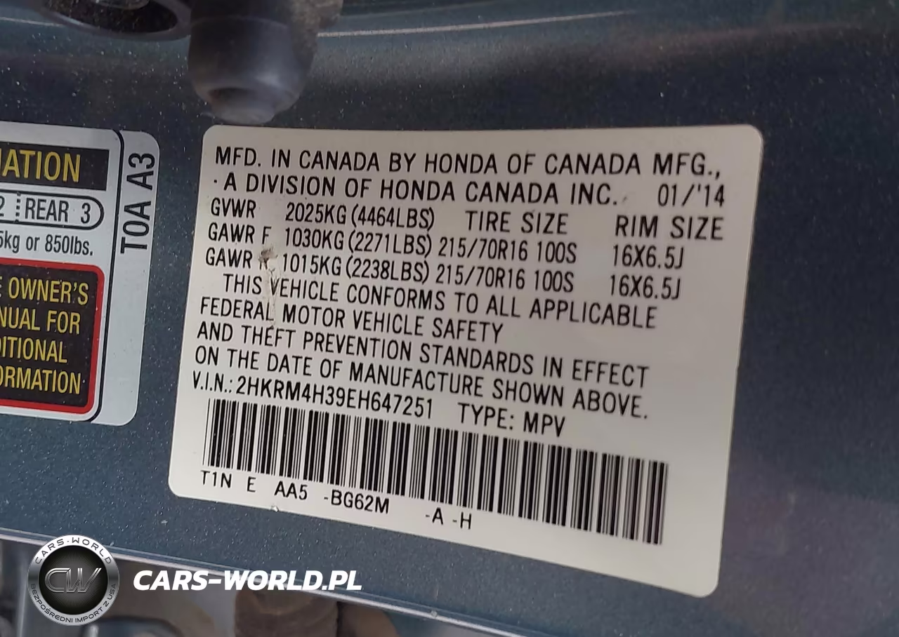 2014 Honda Cr-V Lx VIN:2HKRM4H39EH647251 - 9