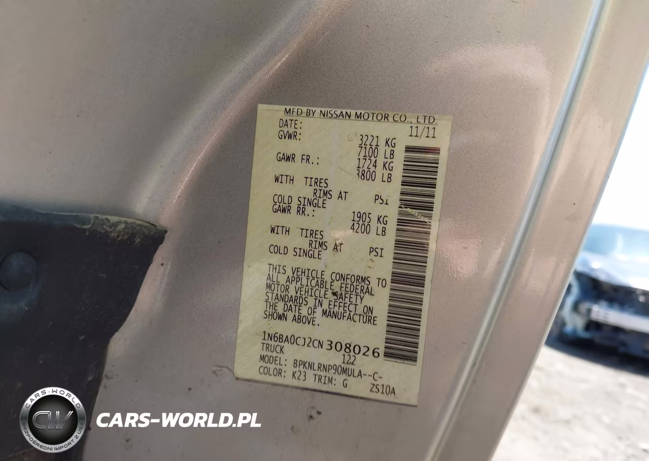 2012 Nissan Titan S VIN:1N6BA0CJ2CN308026 - 9