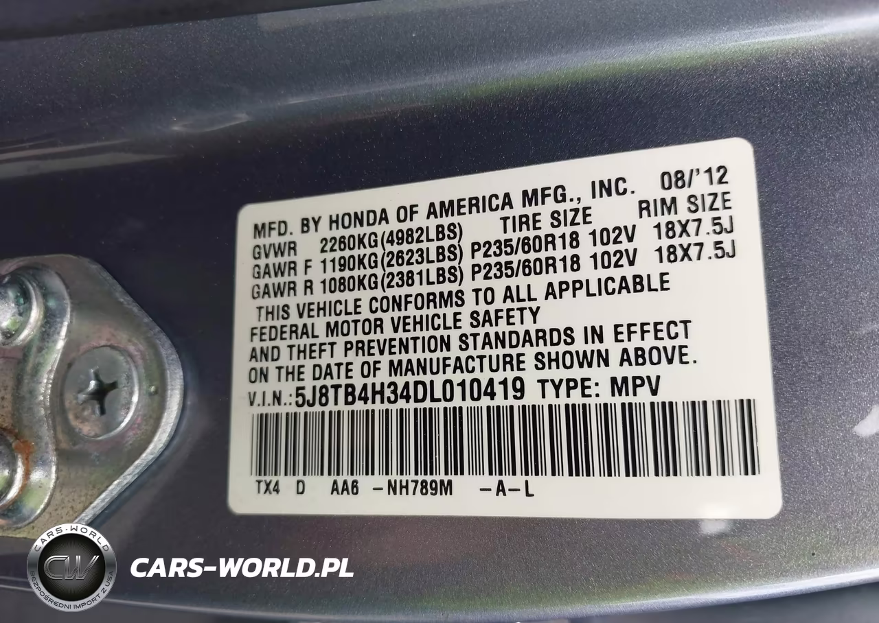 2013 Acura Rdx VIN:5J8TB4H34DL010419 - 9