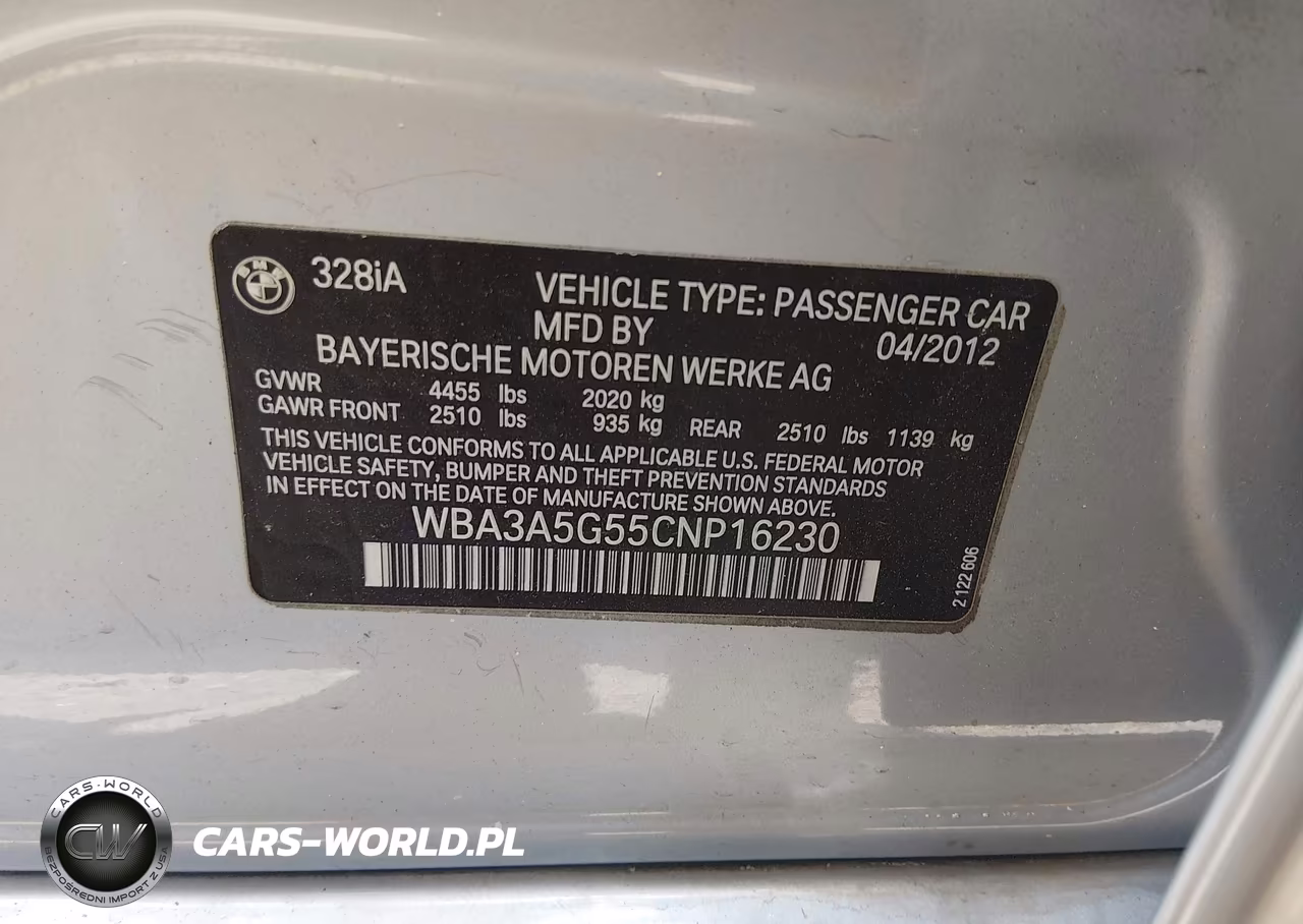 2012 BMW 328I VIN:WBA3A5G55CNP16230 - 9