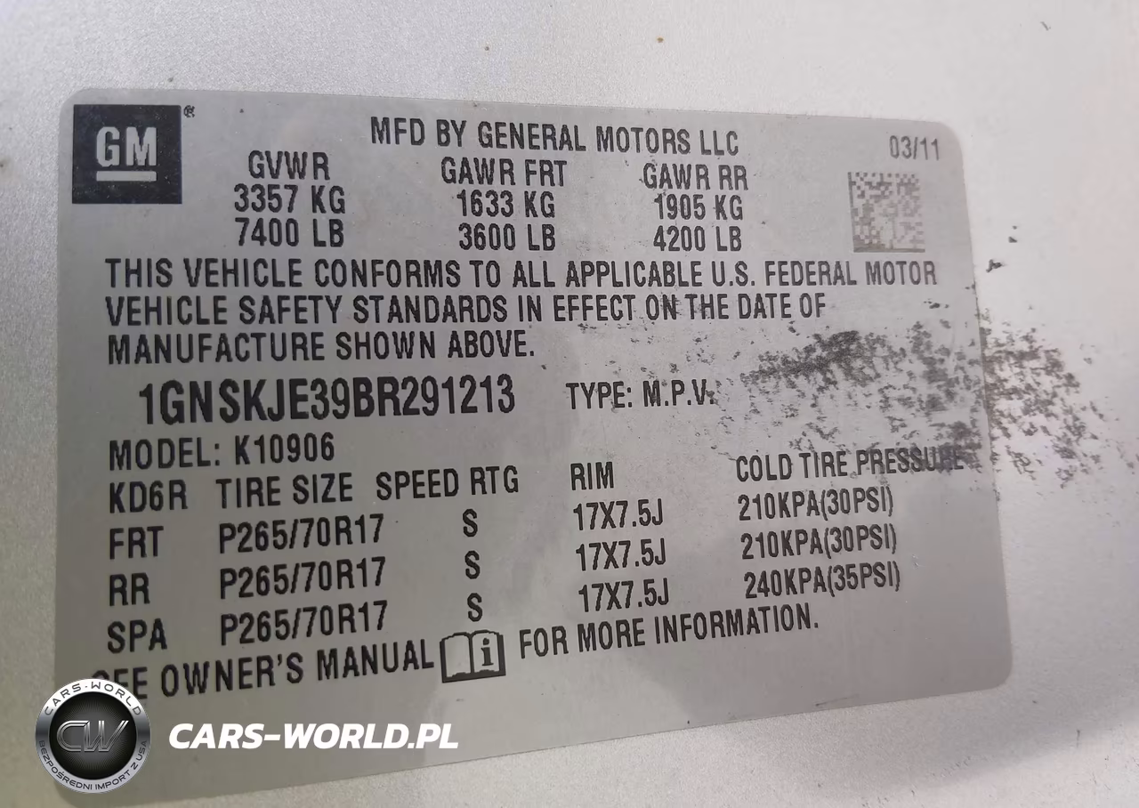 2011 Chevrolet Suburban 1500 Lt1 VIN:1GNSKJE39BR291213 - 9