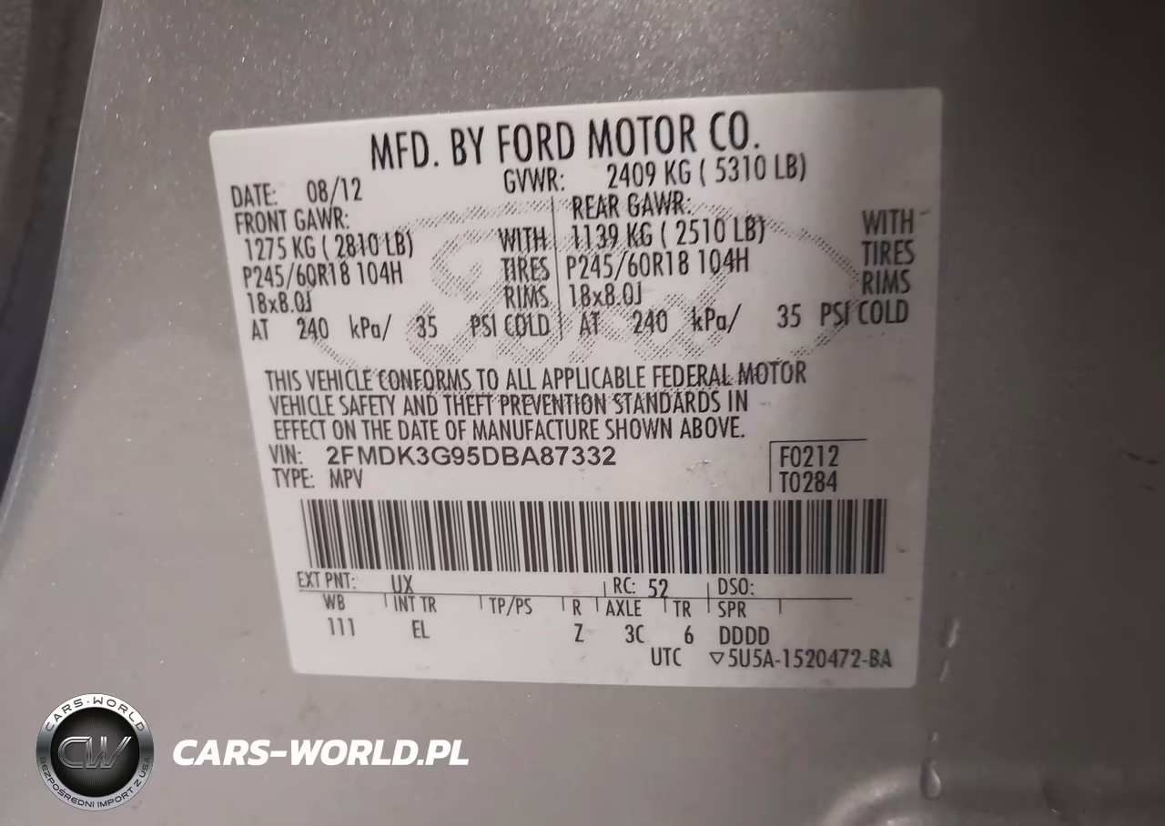 2013 Ford Edge Se VIN:2FMDK3G95DBA87332 - 9