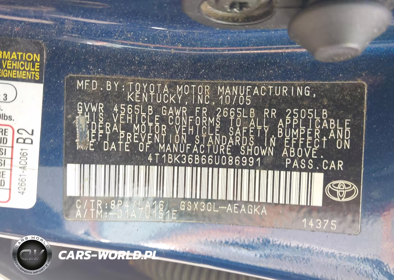 2006 Toyota Avalon Xls VIN:4T1BK36B66U086991 - 9