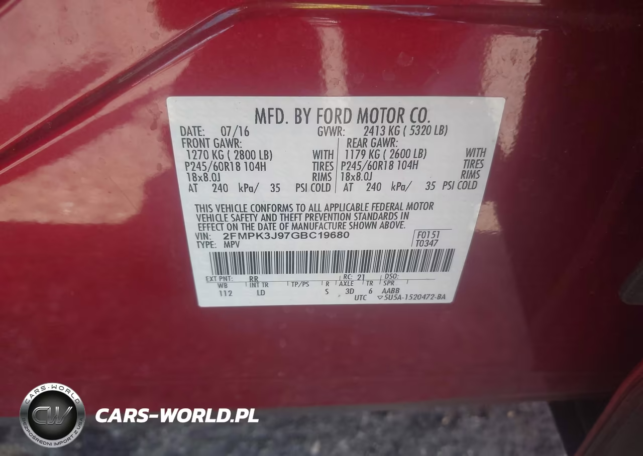 2016 Ford Edge Sel VIN:2FMPK3J97GBC19680 - 9