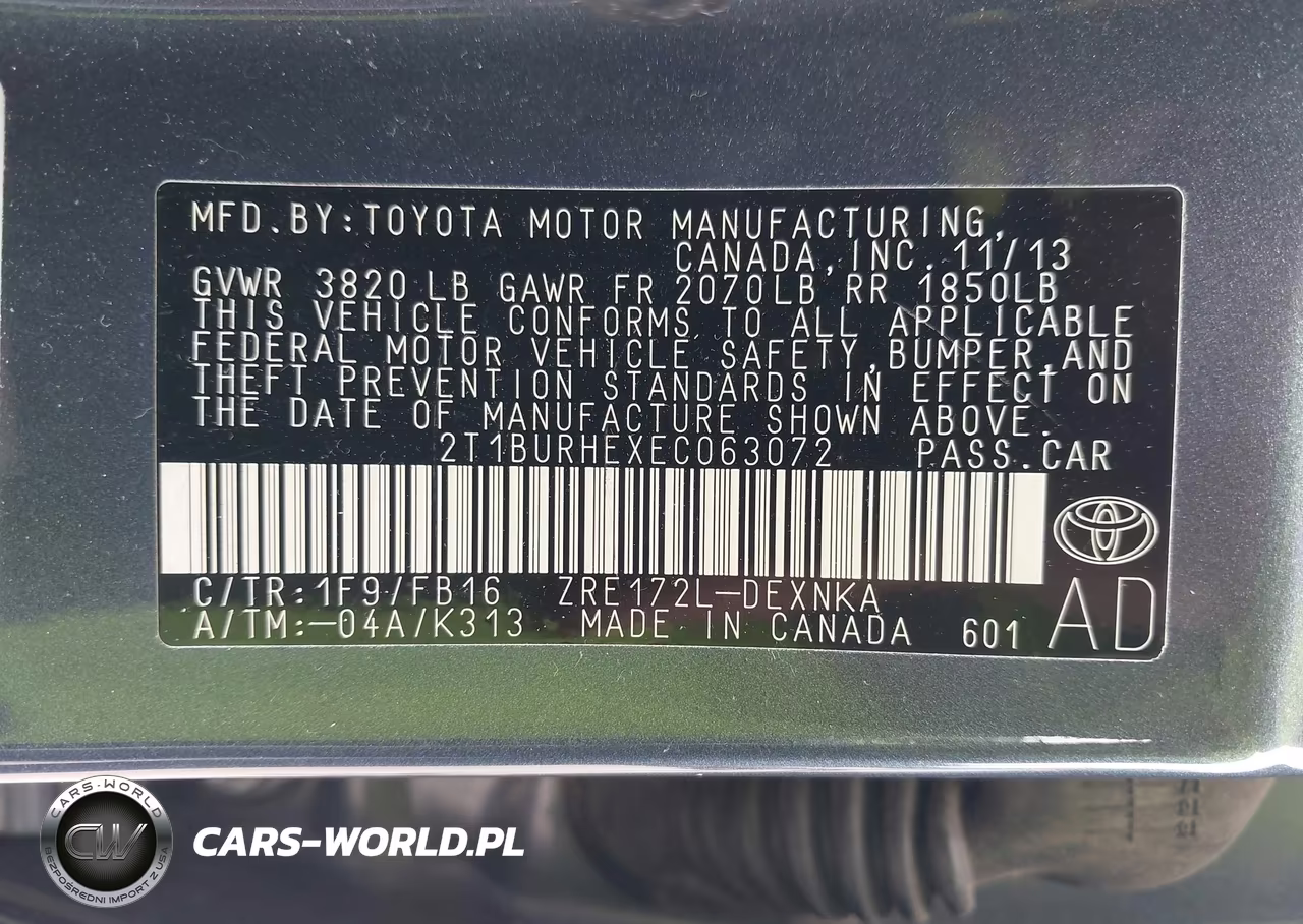 2014 Toyota Corolla Le VIN:2T1BURHEXEC063072 - 9