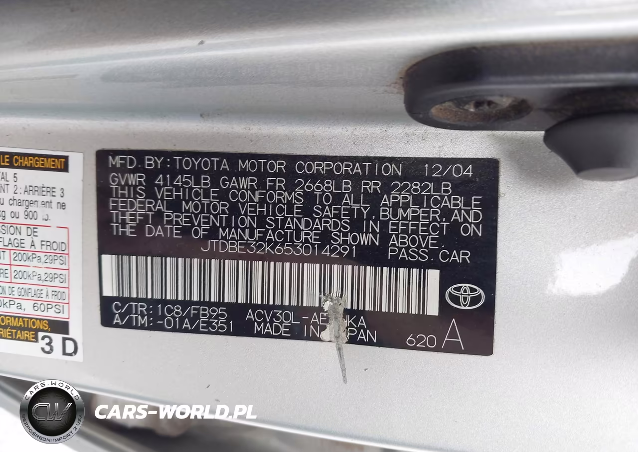 2005 Toyota Camry Std VIN:JTDBE32K653014291 - 9