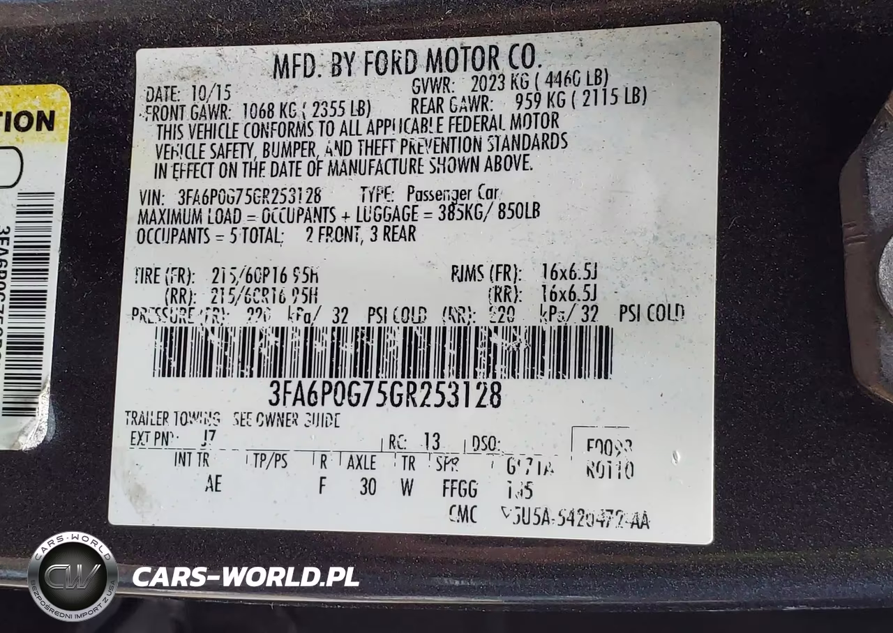 2016 Ford Fusion S VIN:3FA6P0G75GR253128 - 9