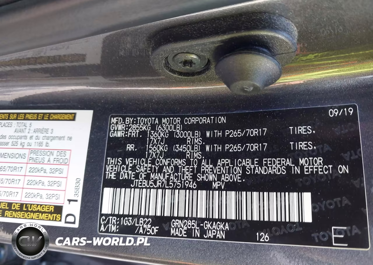 2020 Toyota 4Runner Sr5 Premium VIN:JTEBU5JR7L5751946 - 9