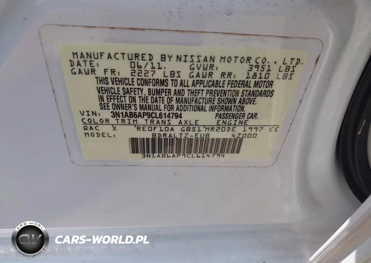 2012 Nissan Sentra 2.0 S VIN:3N1AB6AP9CL614794 - 9