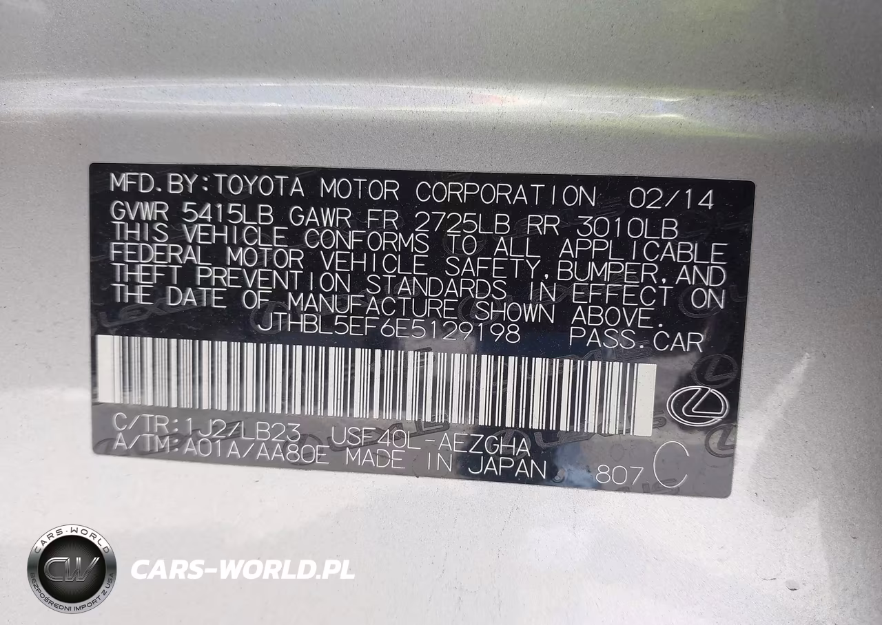 2014 Lexus Ls 460 VIN:JTHBL5EF6E5129198 - 9