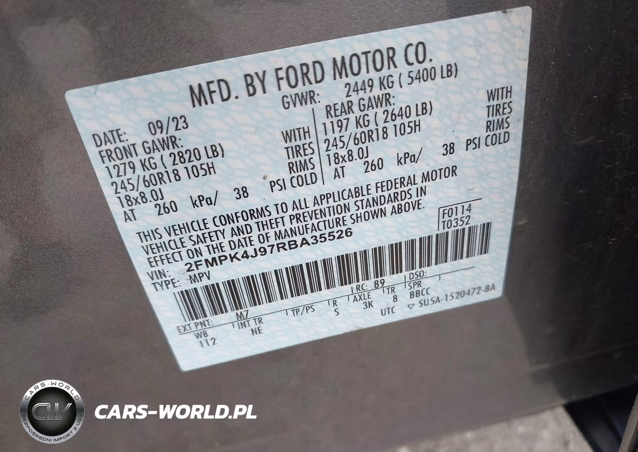 2024 Ford Edge Sel-St-Line VIN:2FMPK4J97RBA35526 - 9