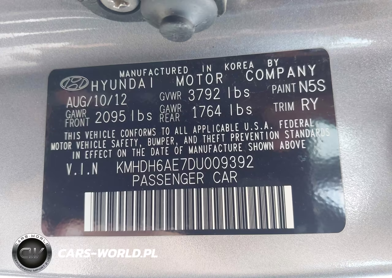 2013 Hyundai Elantra Gs VIN:KMHDH6AE7DU009392 - 9