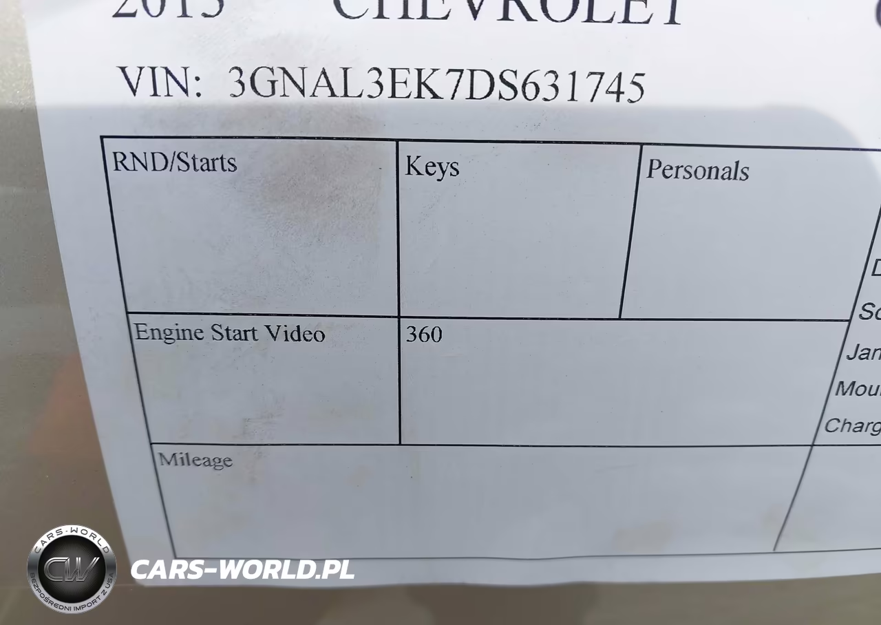 2013 Chevrolet Captiva Sport Fleet Lt VIN:3GNAL3EK7DS631745 - 9