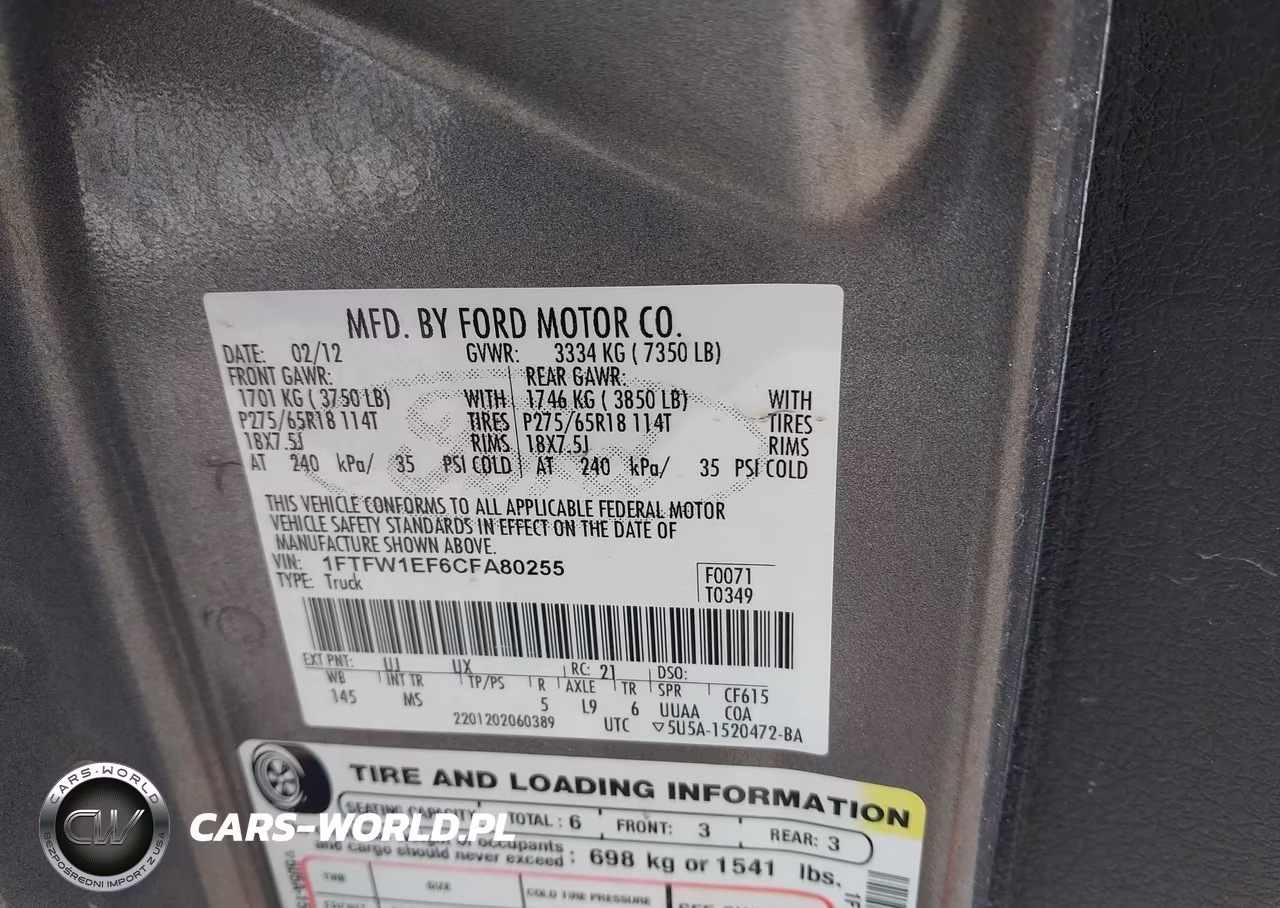 2012 Ford F-150 Xlt VIN:1FTFW1EF6CFA80255 - 9