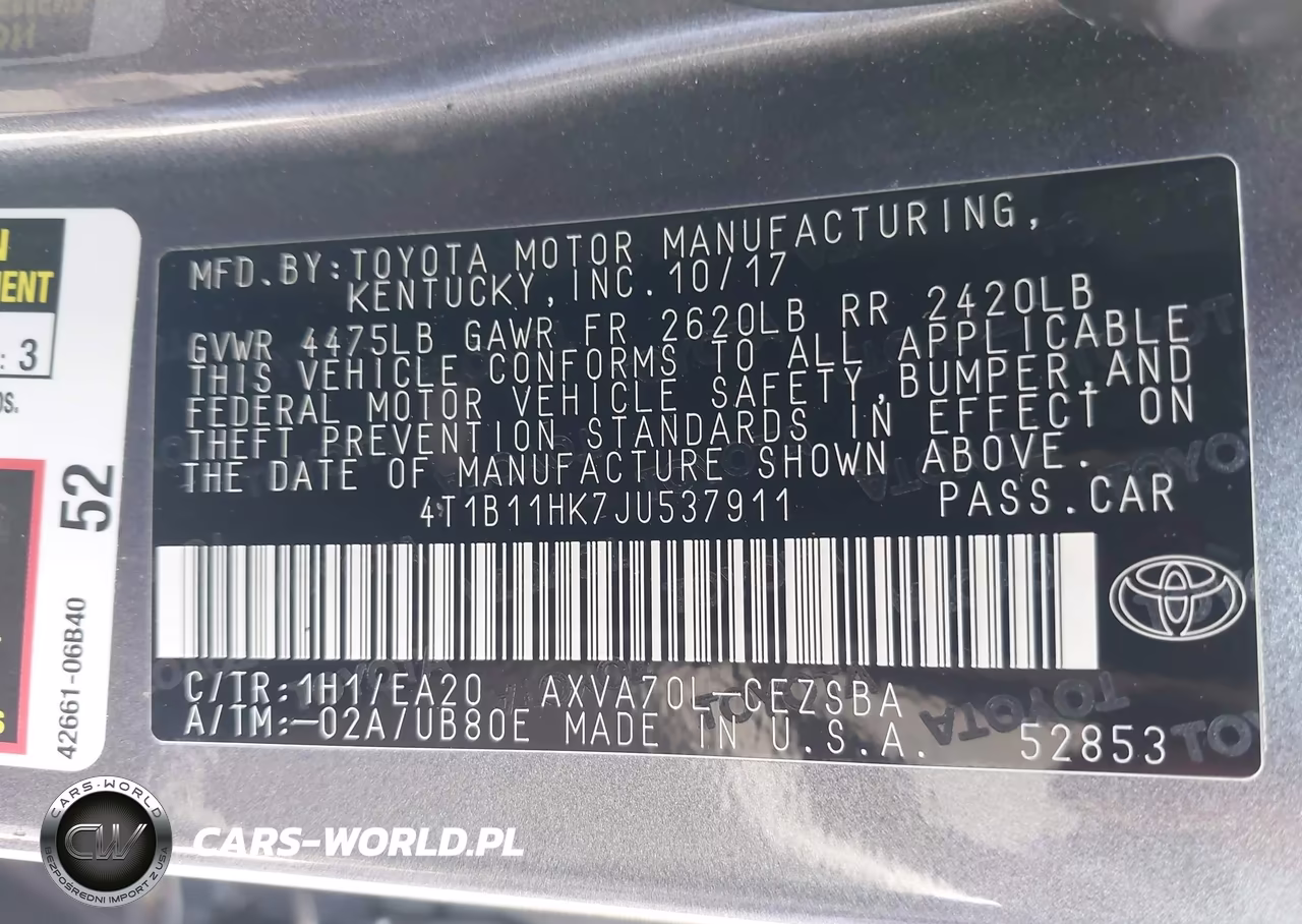 2018 Toyota Camry Se VIN:4T1B11HK7JU537911 - 9
