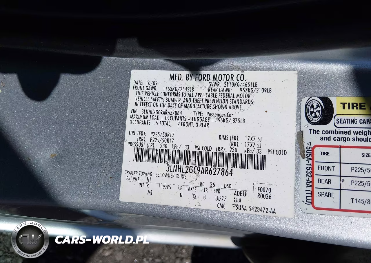 2010 Lincoln Mkz VIN:3LNHL2GC9AR627864 - 9