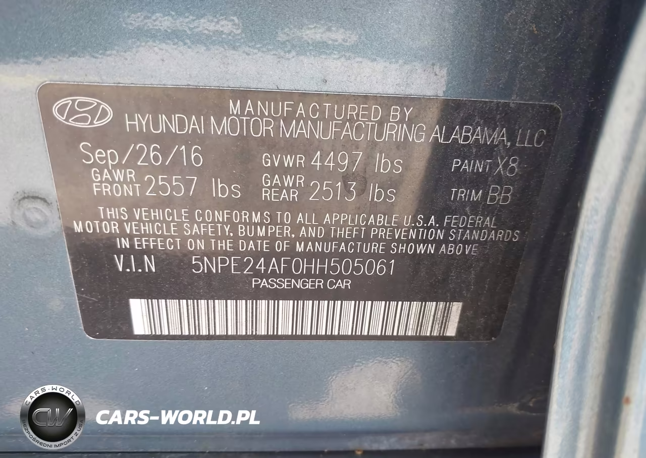 2017 Hyundai Sonata Se VIN:5NPE24AF0HH505061 - 9