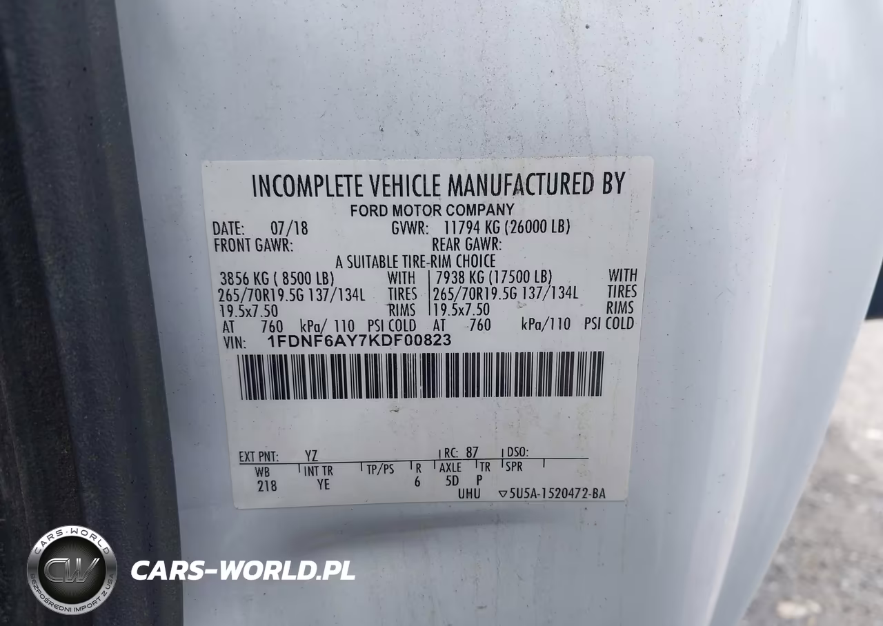 2019 Ford F-650 Gas VIN:1FDNF6AY7KDF00823 - 8